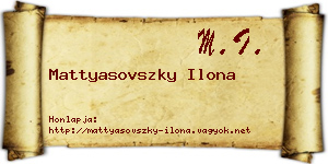Mattyasovszky Ilona névjegykártya